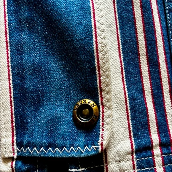 Ralph Lauren Blue and Red Striped Chore Jacket - Large - Picture 5 of 13